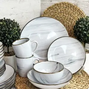 Столовий сервіз 28 пр. Intrendo Maritimo Golden rim white IN0028MAR