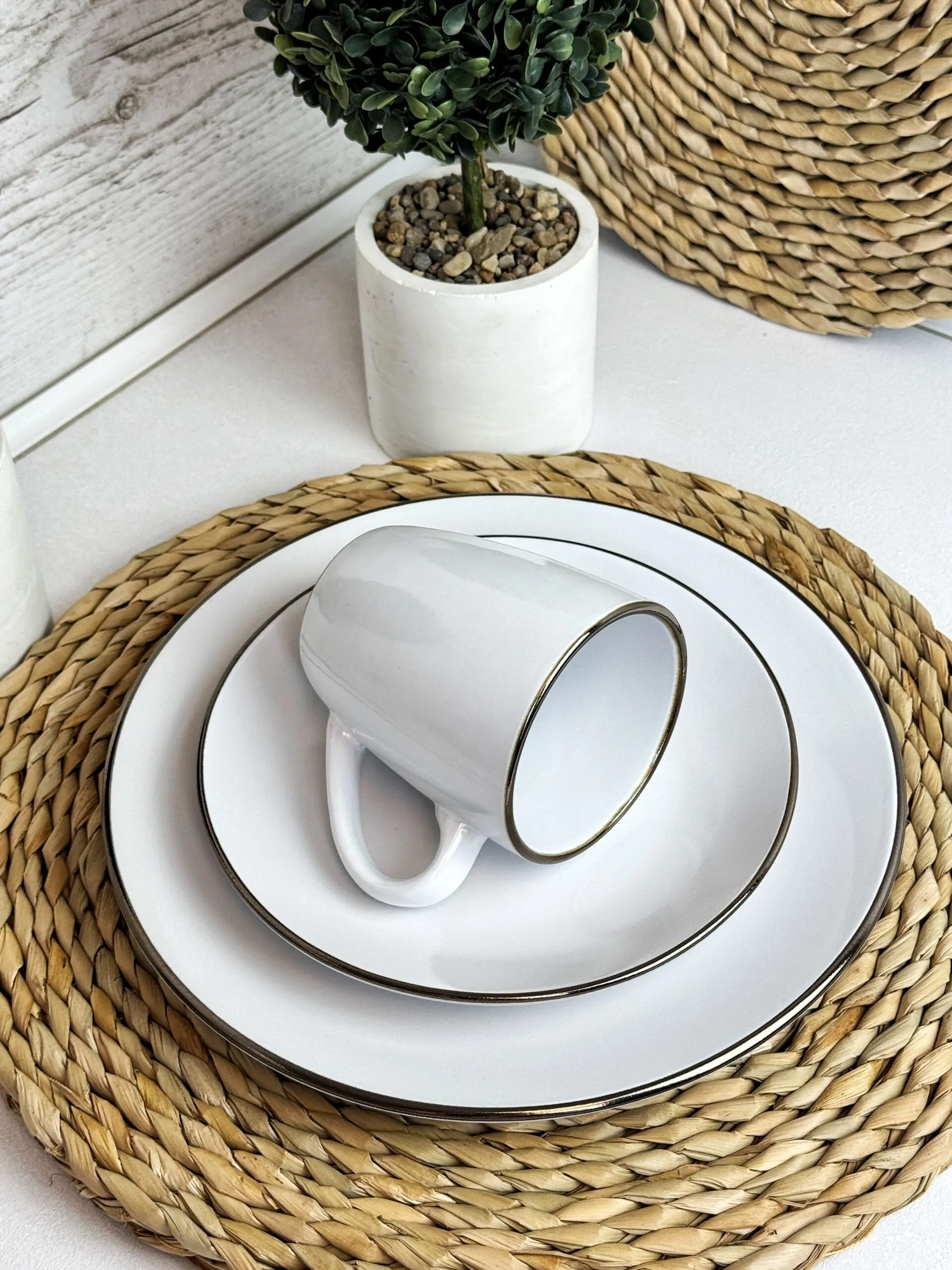 Чашка Intrendo Gasto 360 мл Golden rim white IN0036GAS - Зображення 3