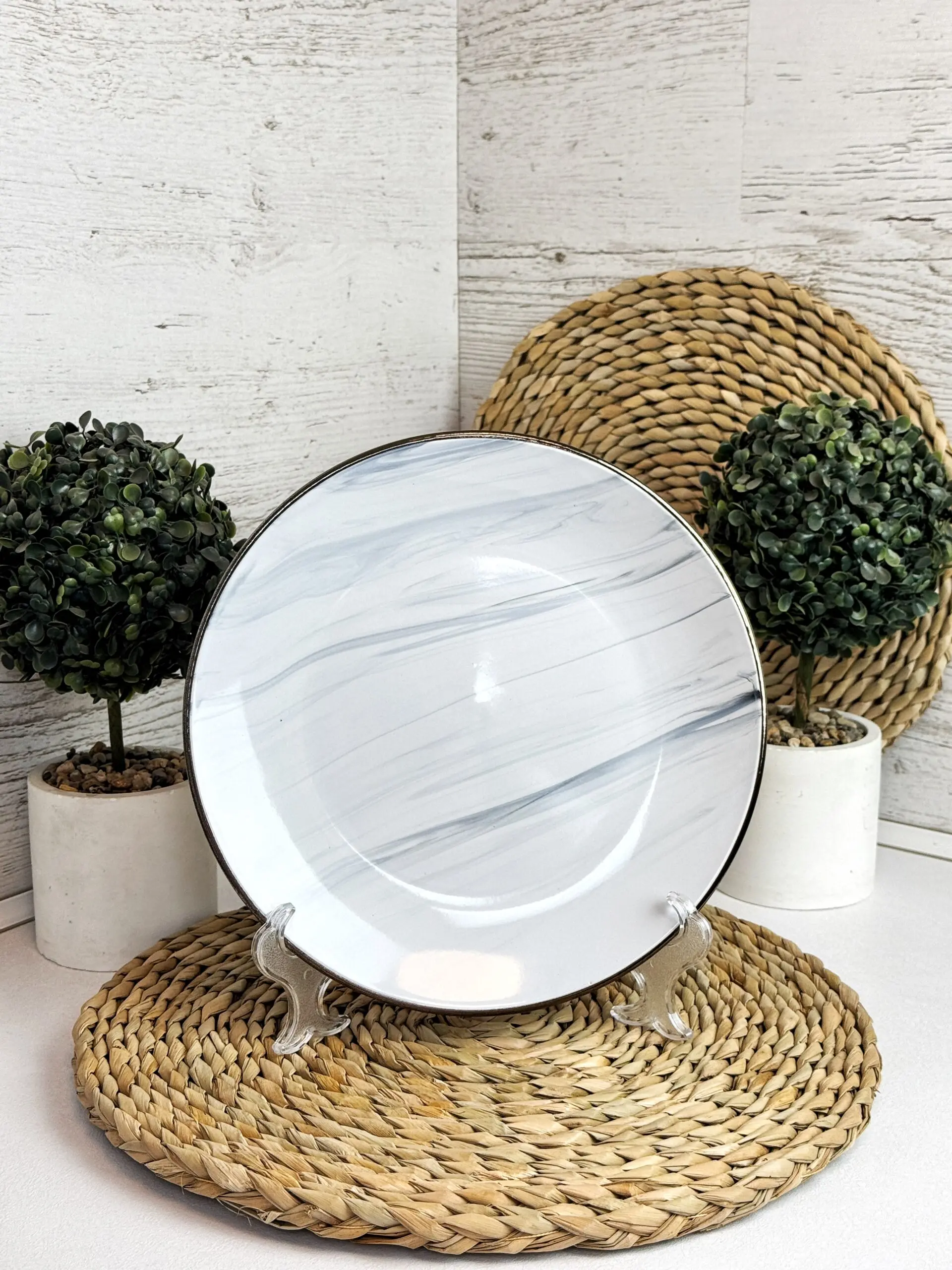 Тарілка обідня 26.5 см Intrendo Maritimo Golden rim white IN0026MAR - Зображення 2