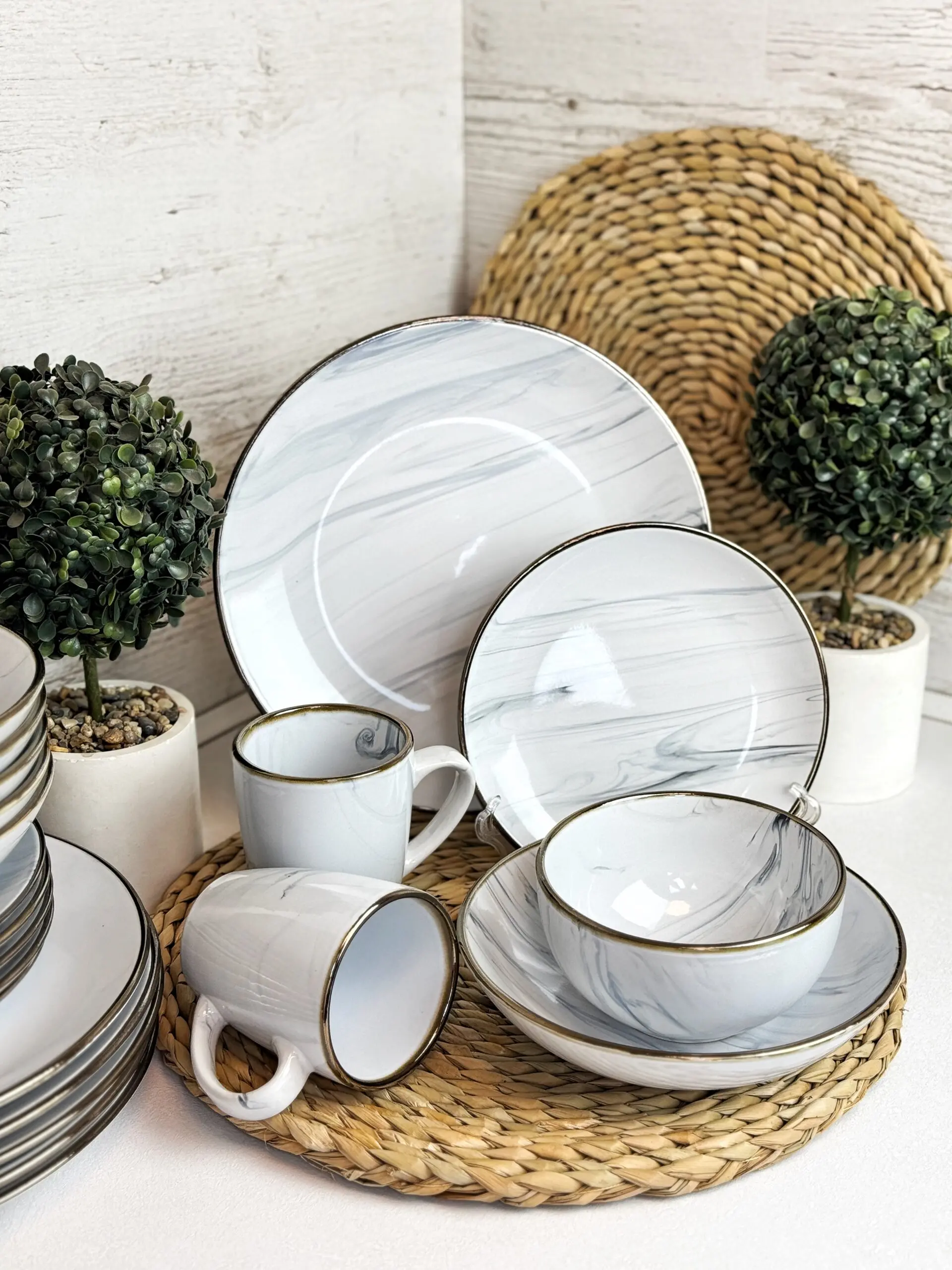 Tableware set, 20 pieces, Intrendo Maritimo Golden rim white IN0020MAR/2 - Image 9
