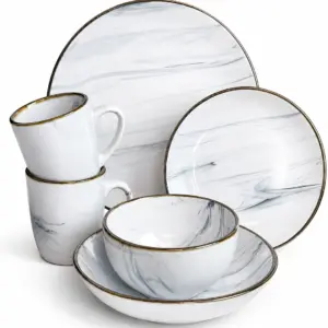Столовий сервіз 30 пр. Intrendo Maritimo Golden rim white IN0030MAR
